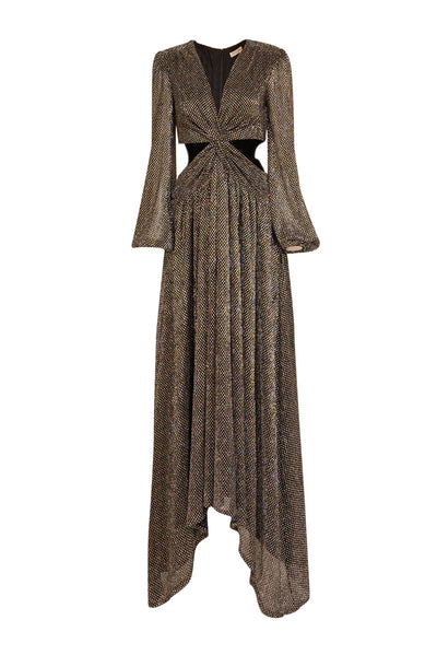Ramy Brook - Black Metallic Dot Print "Lebron" Evening Dress Sz 2 Ramy Brook - Black Metallic Dot Print "Lebron" Evening Dress Sz 2