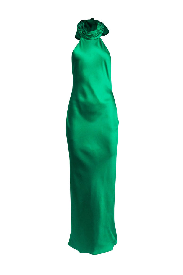 Ramy Brook - Green Satin High Neck "Tatiana" Gown Sz 2 Ramy Brook - Green Satin High Neck "Tatiana" Gown Sz 2