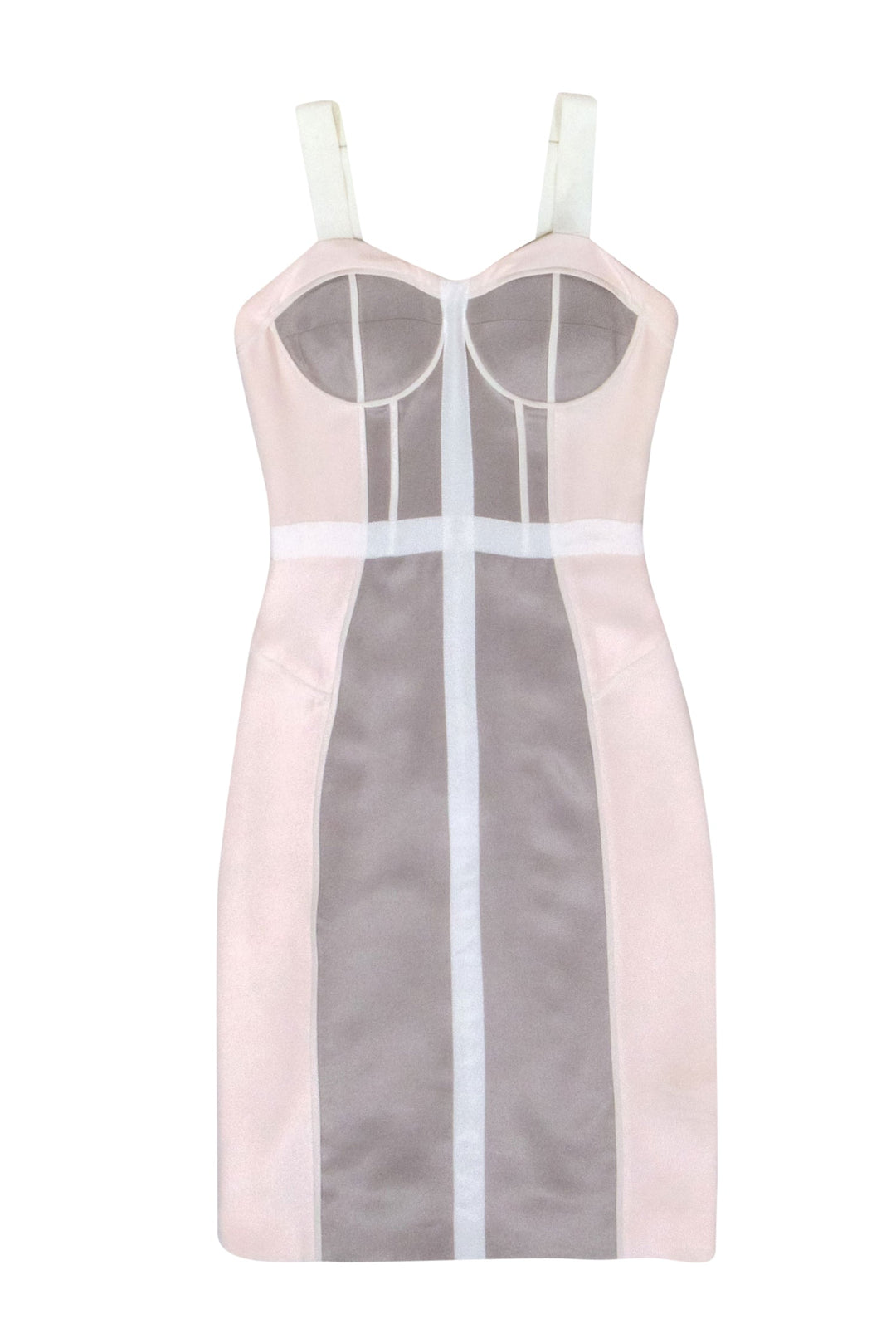 Rebecca Minkoff - Blush Pink, Grey, & White Cocktail Dress Sz 0 Rebecca Minkoff - Blush Pink, Grey, & White Cocktail Dress Sz 0
