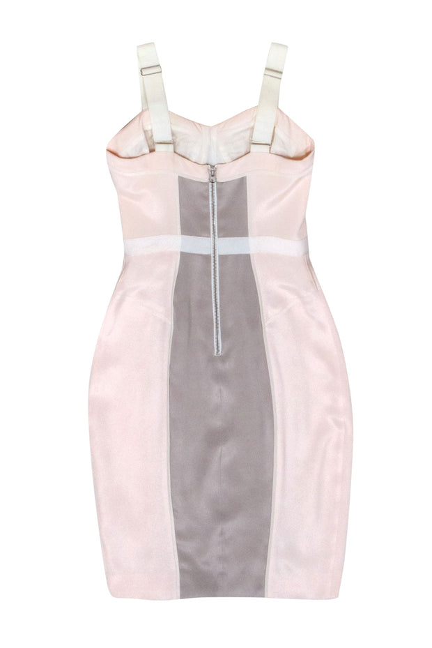 Rebecca Minkoff - Blush Pink, Grey, & White Cocktail Dress Sz 0 Rebecca Minkoff - Blush Pink, Grey, & White Cocktail Dress Sz 0