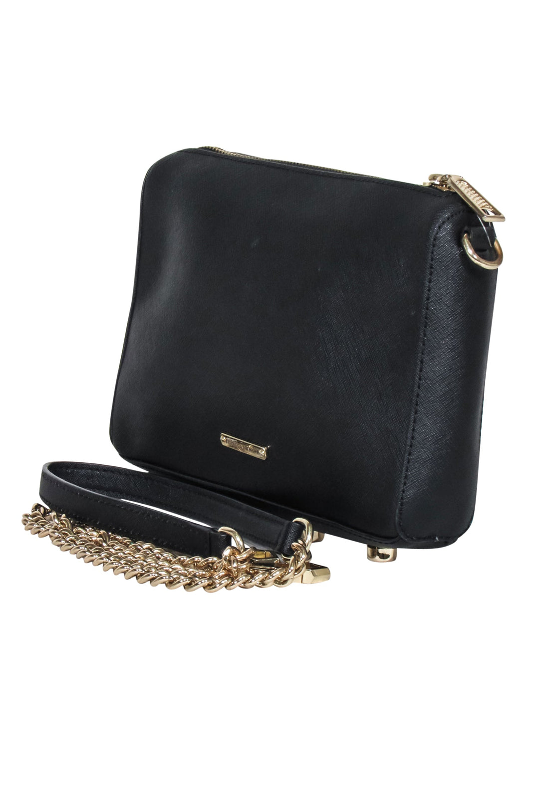 Rebecca Minkoff - Black Leather Crossbody Bag w/ Chain Strap display picture 1