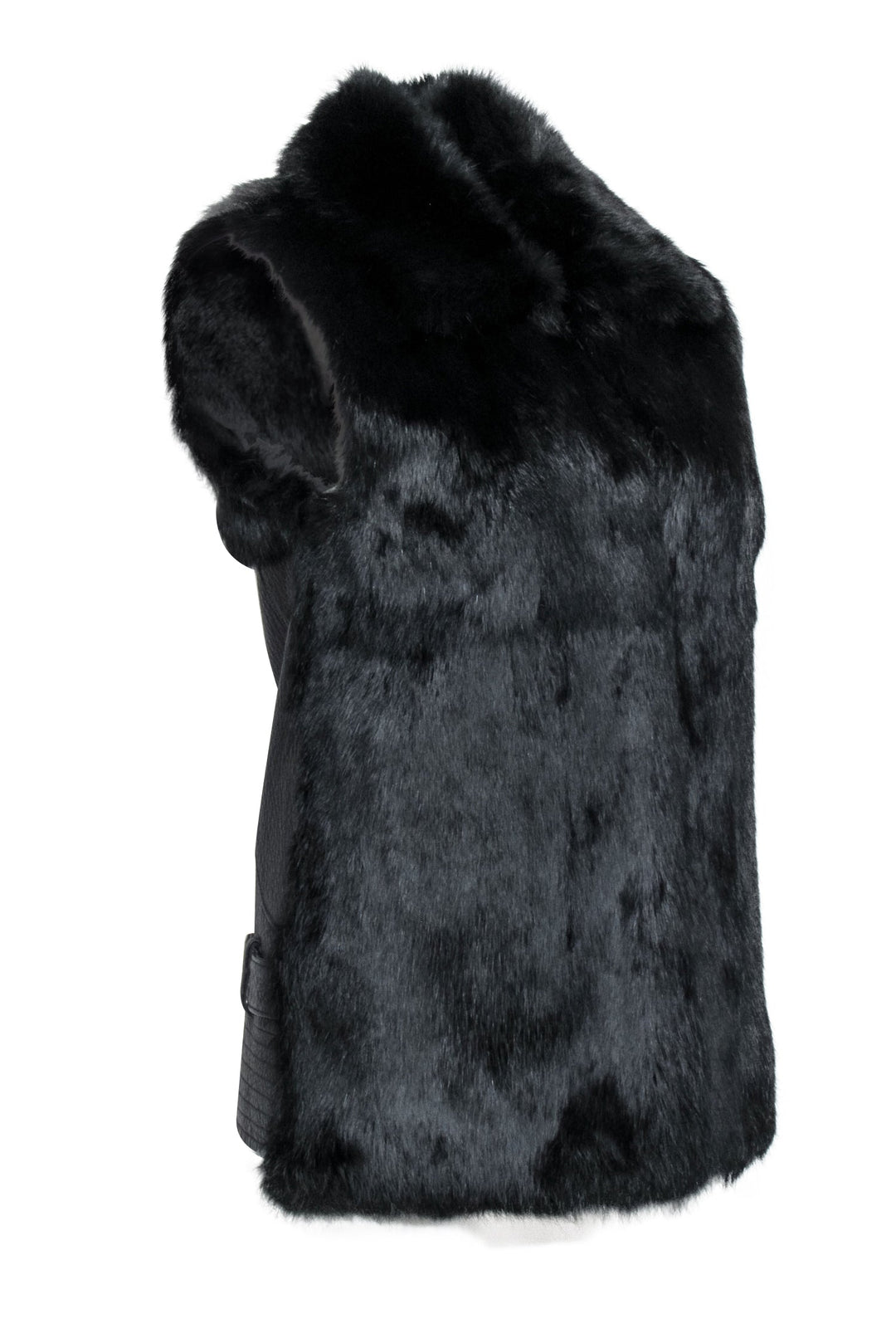 Rebecca Minkoff - Black Rabbit Fur Vest Sz XS | Current Boutique