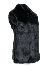 Current Boutique-Rebecca Minkoff - Black Rabbit Fur Vest Sz XS