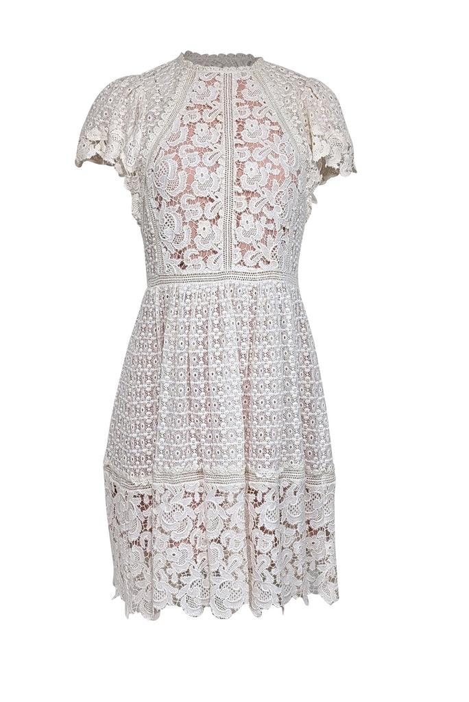 Rebecca Taylor - Ivory Lace Dress w/ Beige Lining Sz 4