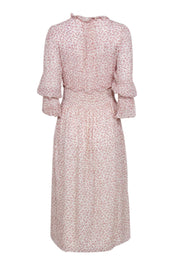 Current Boutique-Rebecca Taylor - Cream w/ Pink Floral Print Crinkled Chiffon Dress Sz 10