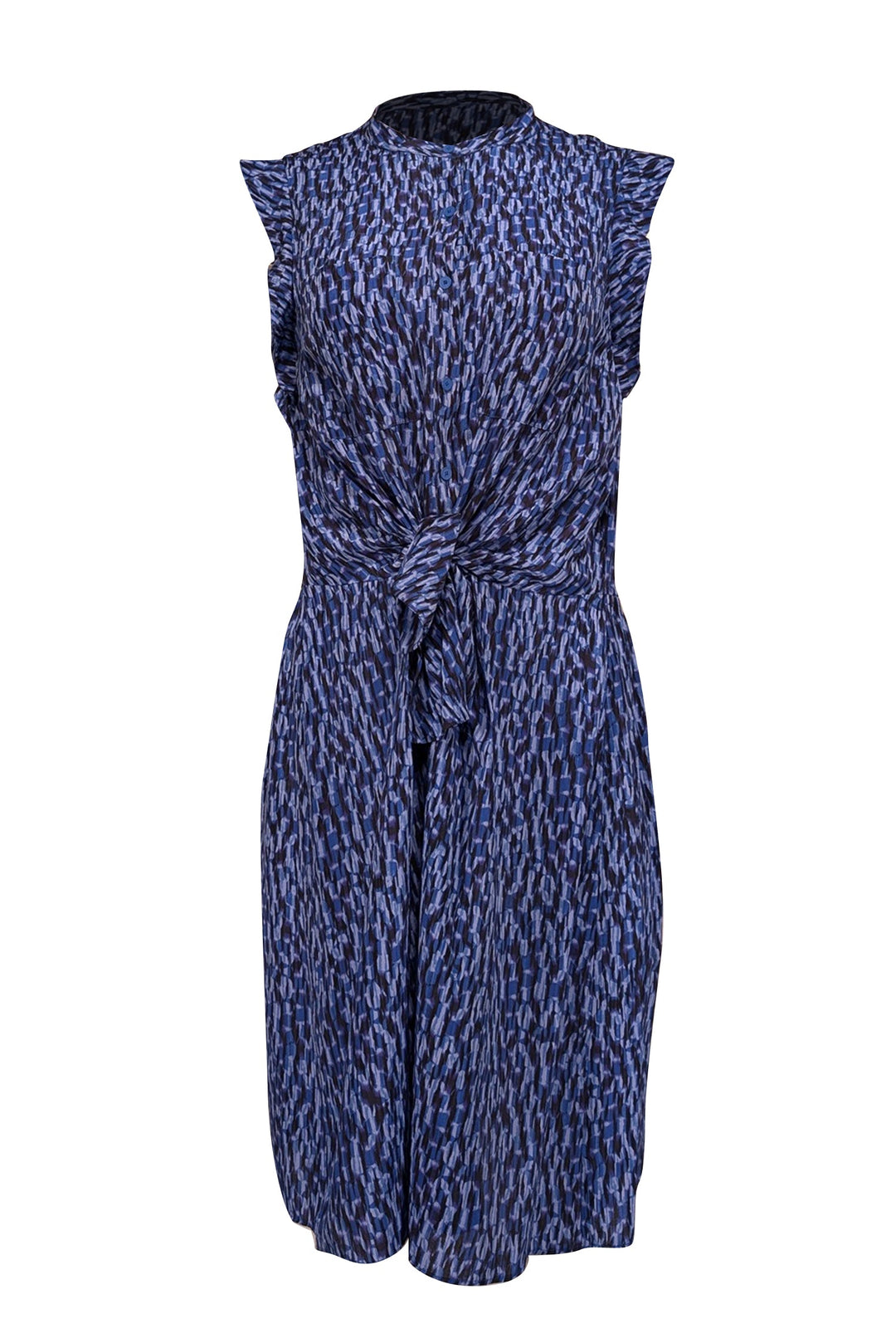 rebecca taylor blue silk dress Rebecca Taylor Cutout Cotton & Silk Dress In Azul Blue