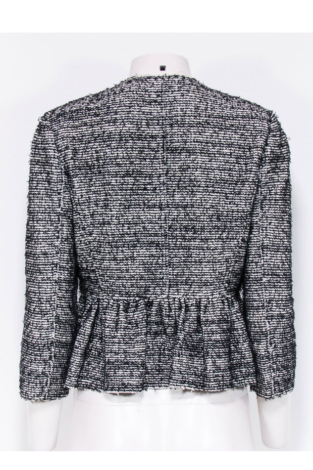 Current Boutique-Rebecca Taylor - Black & White Tweed Peplum Jacket Sz 10