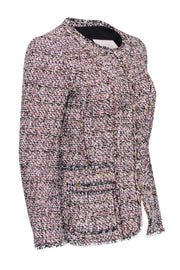 Current Boutique-Rebecca Taylor - Black, White, Yellow, & Pink Woven Tweed Jacket Sz 8