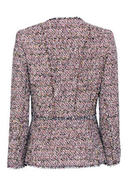 Current Boutique-Rebecca Taylor - Black, White, Yellow, & Pink Woven Tweed Jacket Sz 8