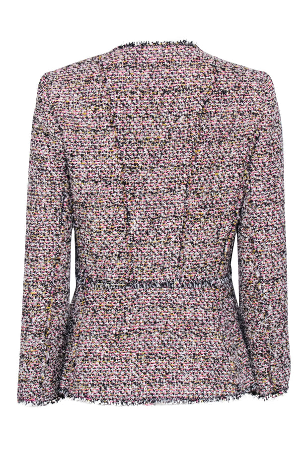 Current Boutique-Rebecca Taylor - Black, White, Yellow, & Pink Woven Tweed Jacket Sz 8