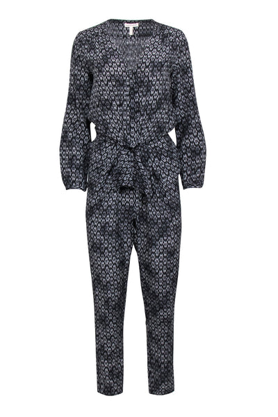Current Boutique-Rebecca Taylor - Black & White Print Silk Jumpsuit Sz 2