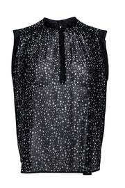 Current Boutique-Rebecca Taylor - Black & Cream Print Semi Sheer Blouse Sz 0