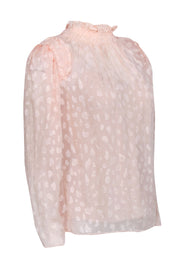 Current Boutique-Rebecca Taylor - Light Pink Blouse w/ Ruffle Neckline Sz 4