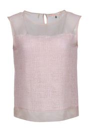 Current Boutique-Rebecca Taylor - Light Pink Silk Organza Sleeveless Blouse Sz 4