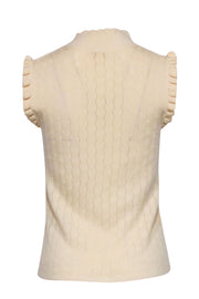 Current Boutique-Rebecca Taylor - Cream Wool Pointelle Mock Neck Top Sz M