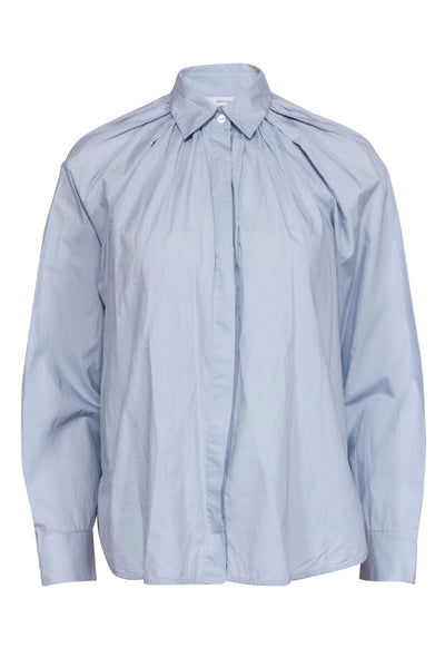 Current Boutique-Rebecca Taylor - Light Blue Button Down Shirt w/ Yoked Sleeves Sz S