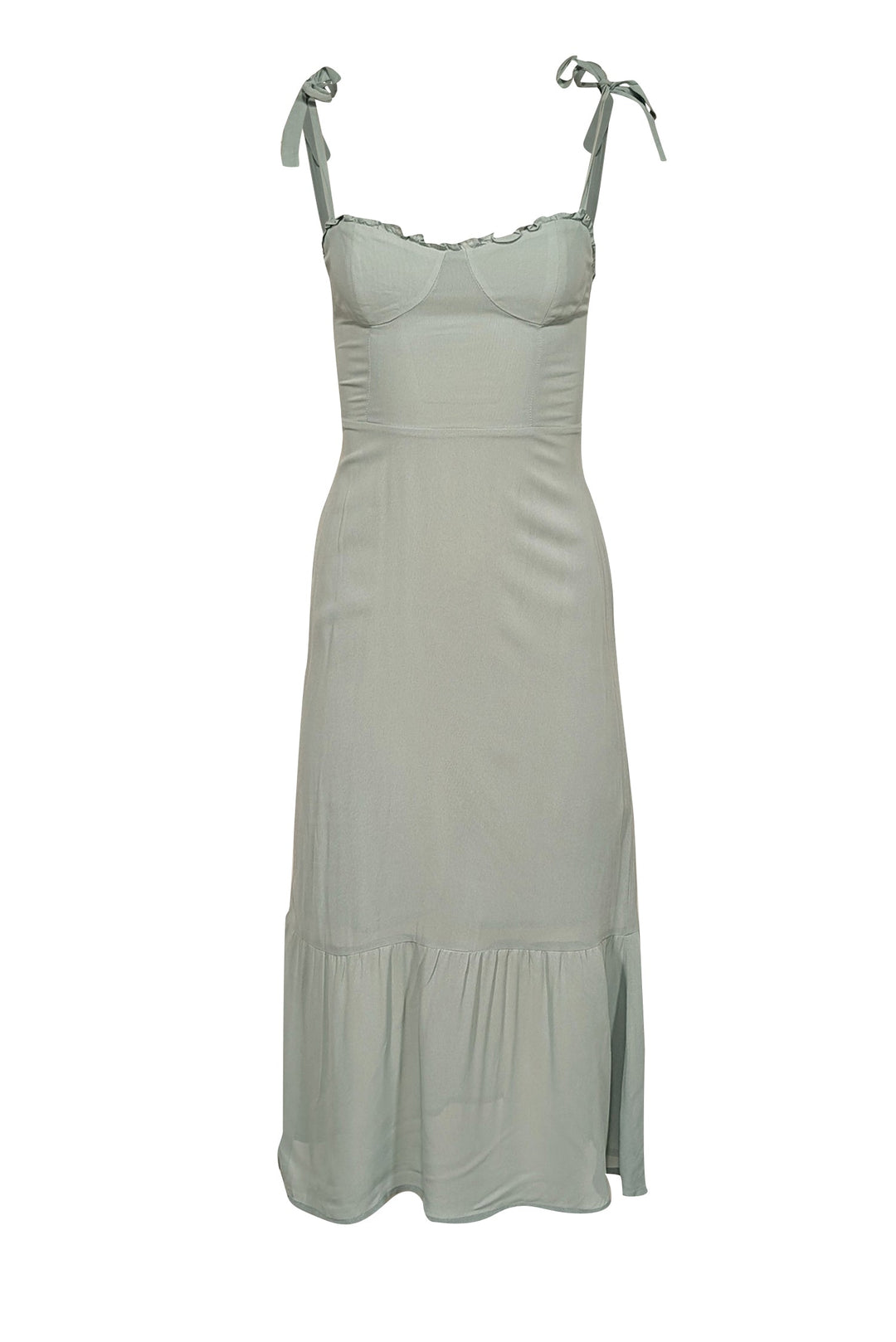 Reformation - Celadon Green Tie-Shoulder Midi Dress Sz 0P Reformation - Celadon Green Tie-Shoulder Midi Dress Sz 0P