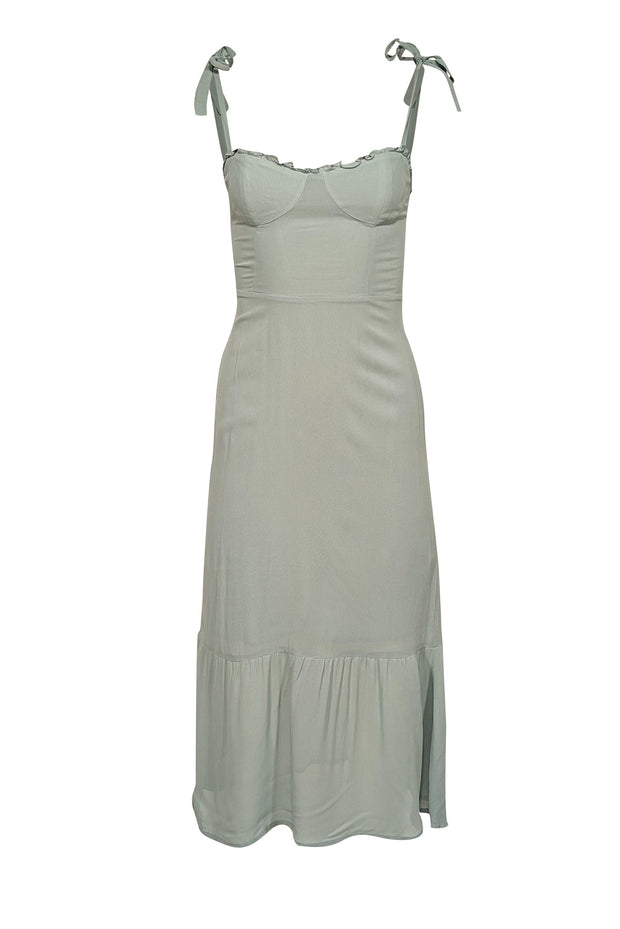 Reformation - Celadon Green Tie-Shoulder Midi Dress Sz 0P Reformation - Celadon Green Tie-Shoulder Midi Dress Sz 0P