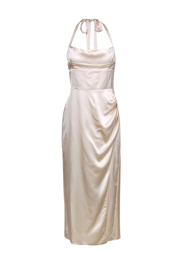 Reformation - Cream Solana Satin Halter Dress Sz 10 Reformation - Cream Solana Satin Halter Dress Sz 10