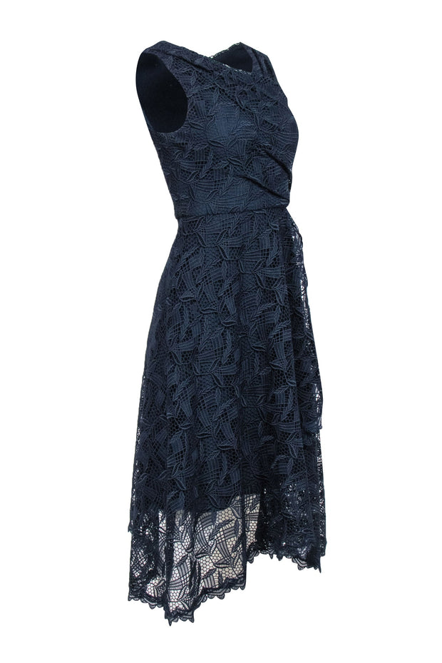 Reiss - Navy Eyelet Lace Sleeveless Dress Sz 4 Reiss - Navy Eyelet Lace Sleeveless Dress Sz 4