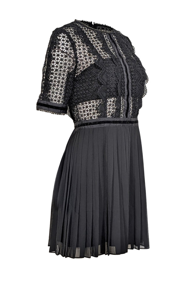 Reiss - Black Lace Plated Bottom Dress Sz 6 Reiss - Black Lace Plated Bottom Dress Sz 6