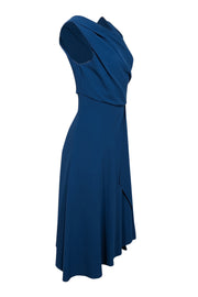 Current Boutique-Reiss - Blue Sleeveless Asymmetrical Midi Dress Sz 6