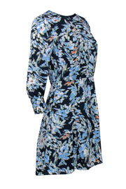 Current Boutique-Reiss - Navy w/ Multicolor Abstract Floral Print A-Line Dress Sz 6