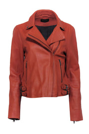 Current Boutique-Reiss - Tan Pebbled Lamb Leather Moto Jacket Sz 8