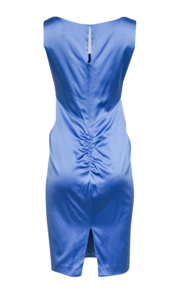 Current Boutique-Rene Ruiz - Blue Sleeveless Ruched Back Dress Sz 6