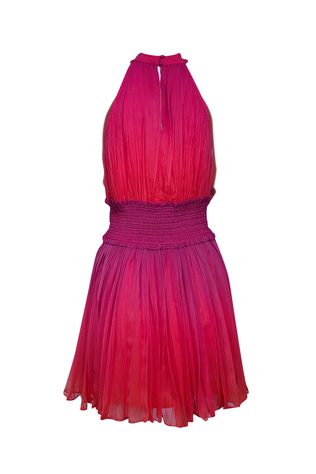 Rococo Sand - Pink & Orange Ombre Pleated Mini Dress Sz M Rococo Sand - Pink & Orange Ombre Pleated Mini Dress Sz M