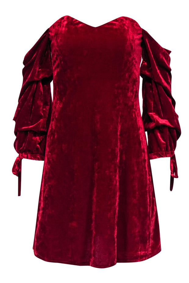 red velvet dress off the shoulder Romeo & Juliet