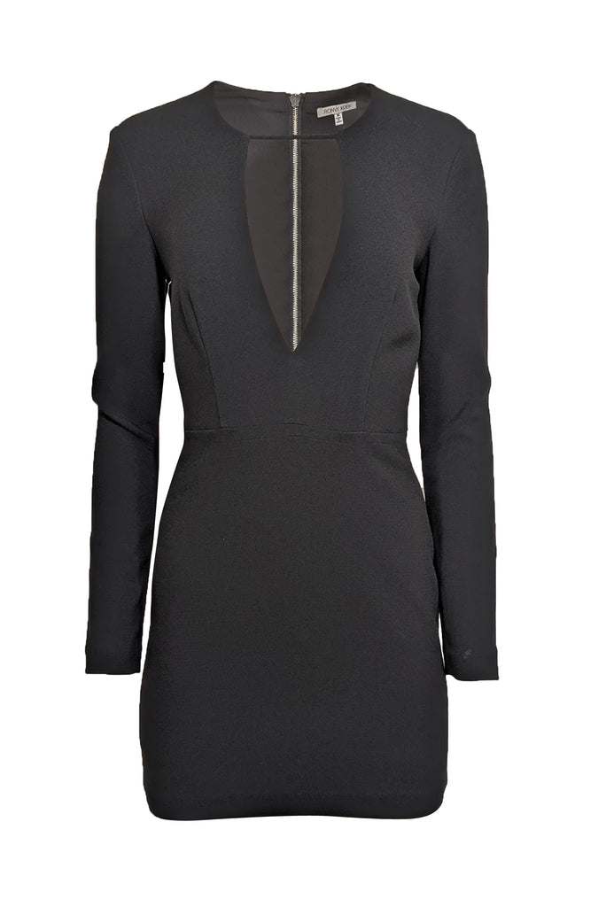 Ronny Kobo - Black Crepe Cut-Out Long Sleeve Dress Sz M Ronny Kobo - Black Crepe Cut-Out Long Sleeve Dress Sz M