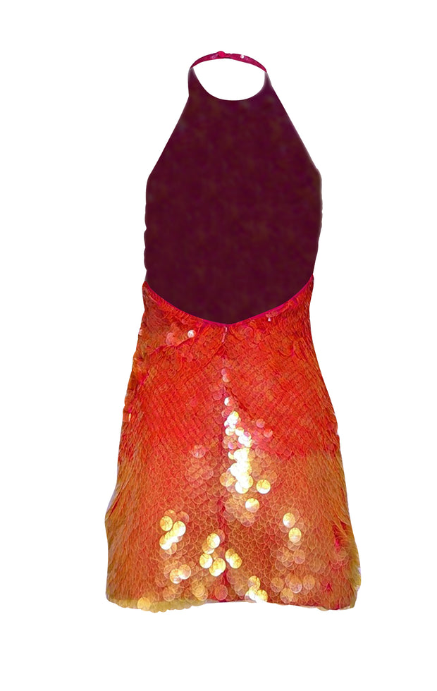 Ronny Kobo - Pink, Orange, & Yellow Ombre Sequin Halter Dress Sz S Ronny Kobo - Pink, Orange, & Yellow Ombre Sequin Halter Dress Sz S