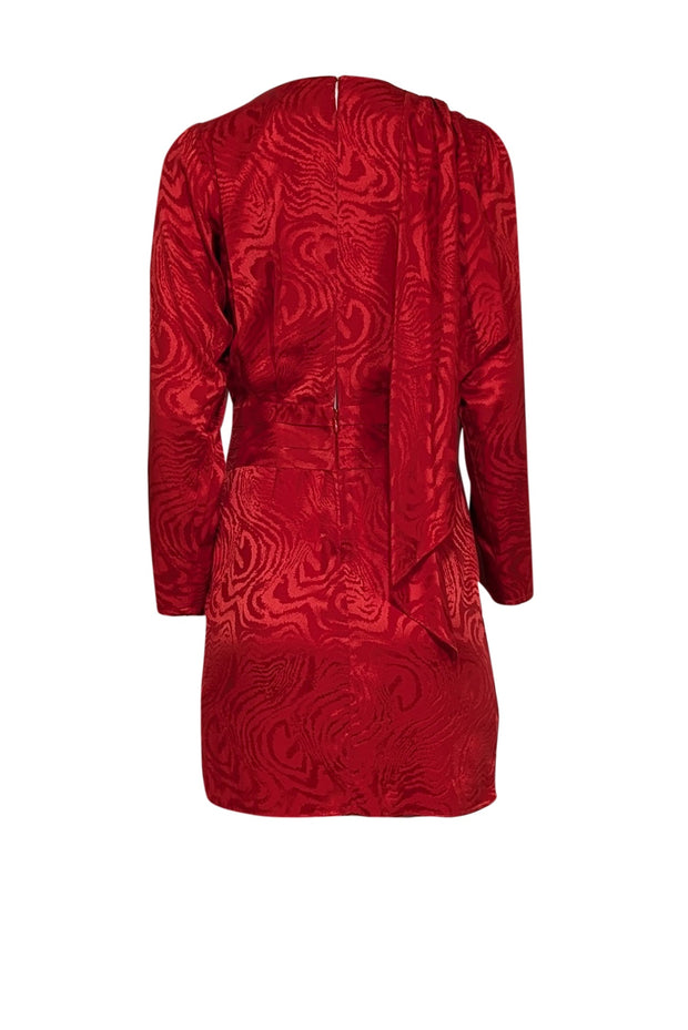 Ronny Kobo - Red Swirl Print Silk Blend Draped Dress Sz S