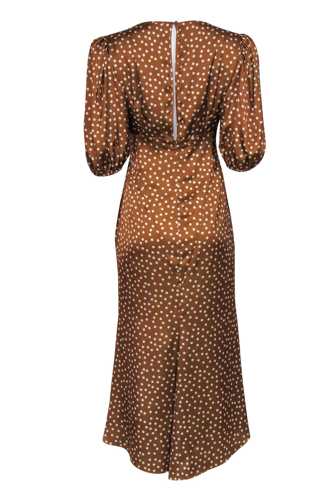 Ronny Kobo - Brown & White Polka Dot Print Bias Cut Midi Dress Sz M Ronny Kobo - Brown & White Polka Dot Print Bias Cut Midi Dress Sz M