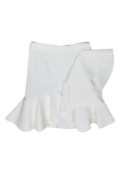 Current Boutique-Ronny Kobo - Ivory Mini Skirt w/ Ruffles Sz S