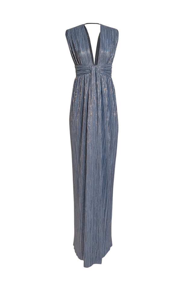 Sabina Musayev - Blue Metallic Sleeveless Maxi Dress Sz S Sabina Musayev - Blue Metallic Sleeveless Maxi Dress Sz S