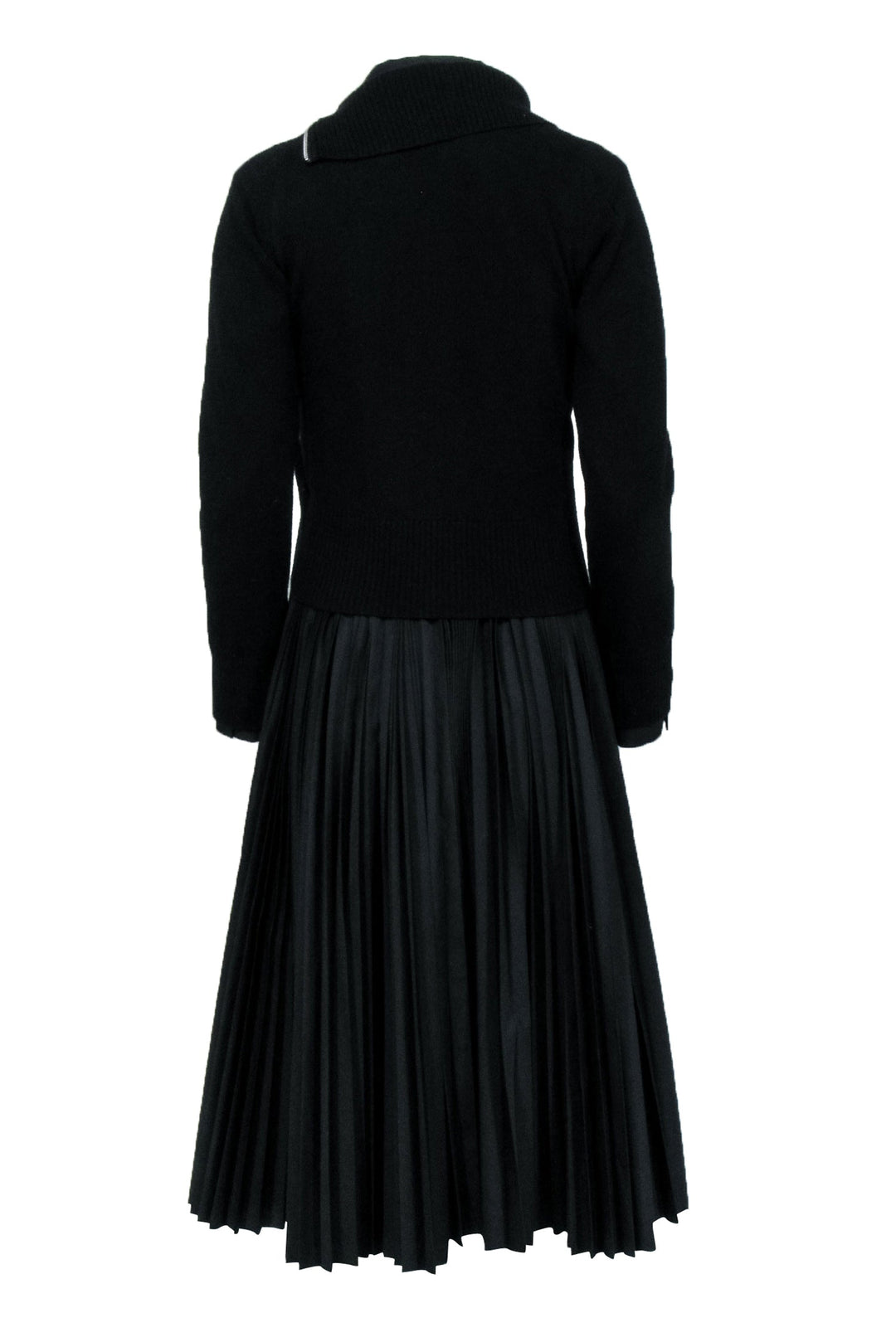 sacai pleated dress Sacai Black Cotton Broadcloth Midi Dress