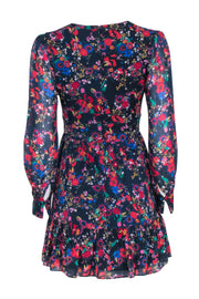 Current Boutique-Saloni - Navy w/ Multi Color Floral Long Sleeve Dress Sz 4