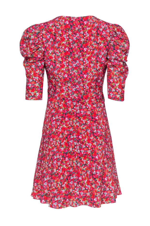 saloni pink floral dress Lea Long Dress in Blossom Hidden Dragon SALONI