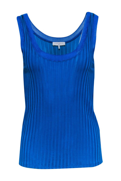 Current Boutique-Sandro - Teal Blue Ribbed Tank Sz S