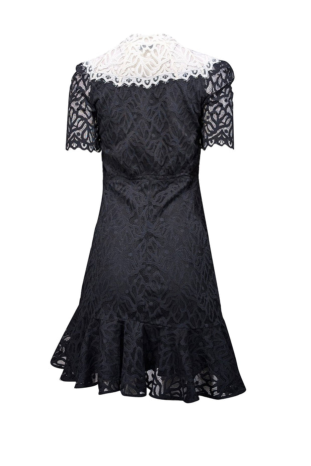 Sandro - Black Lace w/ White Wide Lace Collar Dress Sz 4 Sandro - Black Lace w/ White Wide Lace Collar Dress Sz 4