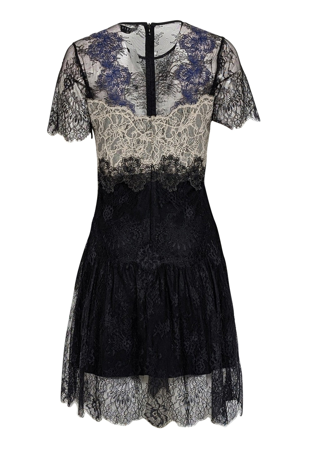 blue dress for baby girl SANDRO Black Short Mini Dress with Buttons and Contrast Trim main image 0