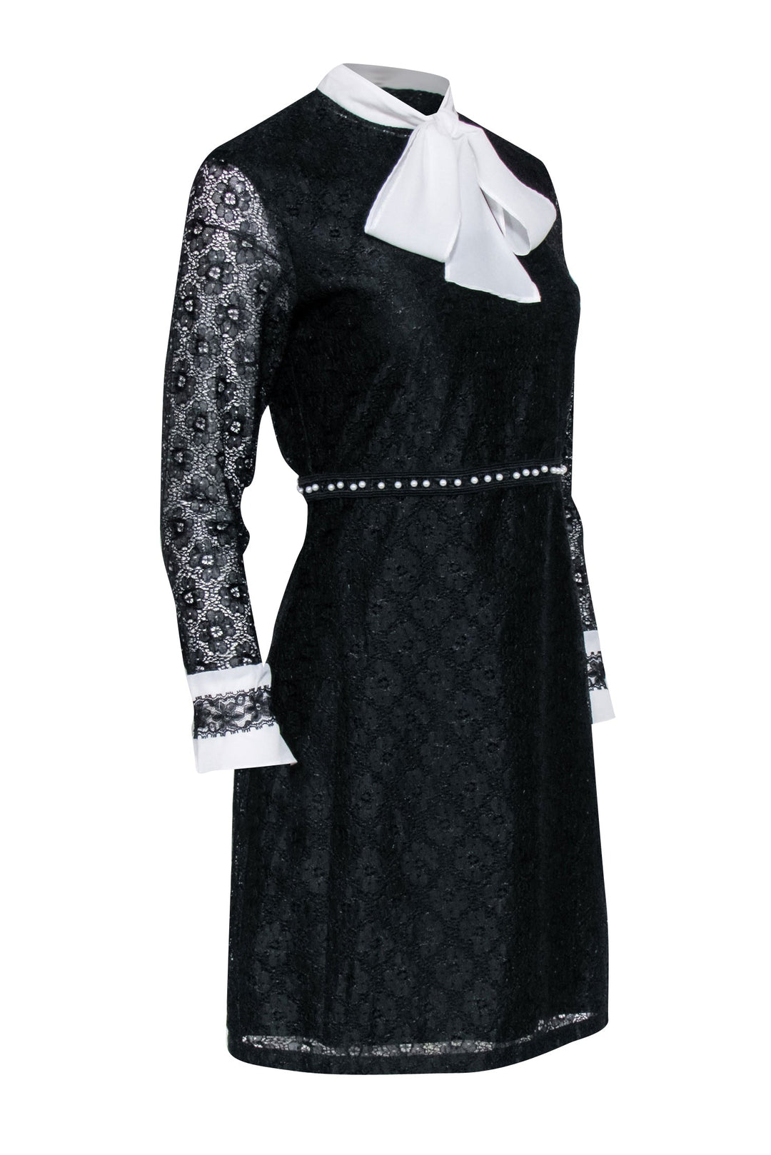 sandro black and white dress Sandro Paris Black Two-Tone Mini Dress