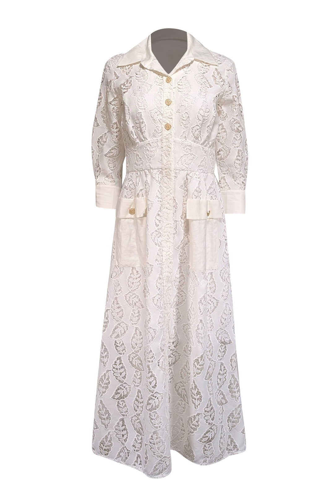 Sandro - White Eyelet Lace Button Front Dress Sz 4 Sandro - White Eyelet Lace Button Front Dress Sz 4