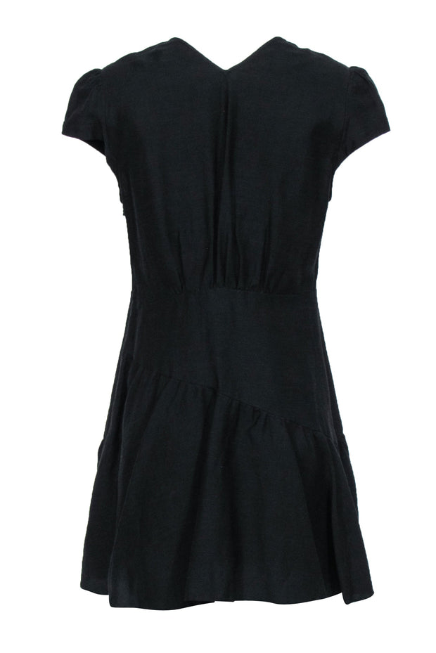Sandro - Black Linen Blend O Ring Dress Sz 8 Sandro - Black Linen Blend O Ring Dress Sz 8