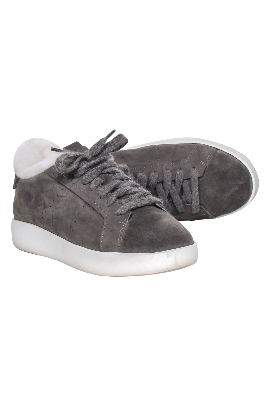 Santoni Suede Grey Shoes Santoni Grey Suede Slip-On Sneaker main image 4