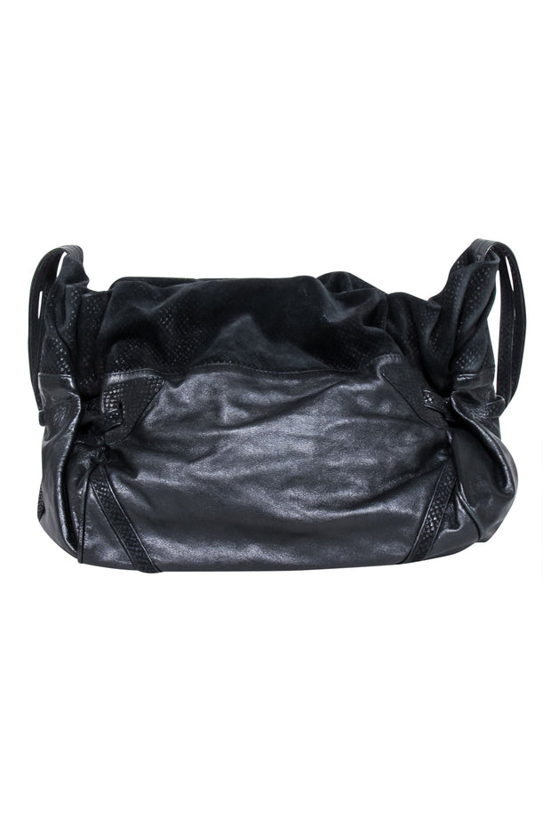 See by Chloe - Black Leather & Suede Drawstring Crossbody Bag