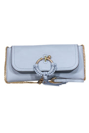 Current Boutique-See by Chloe - Sky Blue Leather Fold-Over Crossbody Bag