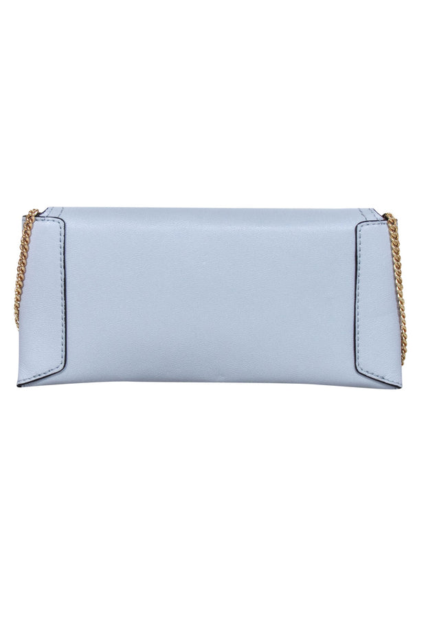 Current Boutique-See by Chloe - Sky Blue Leather Fold-Over Crossbody Bag